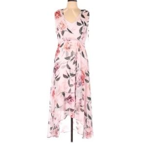 FIRM🔥 CALVIN KLEIN PINK HIGH-LOW FAUX-WRAP DRESS 8 Medium NWT